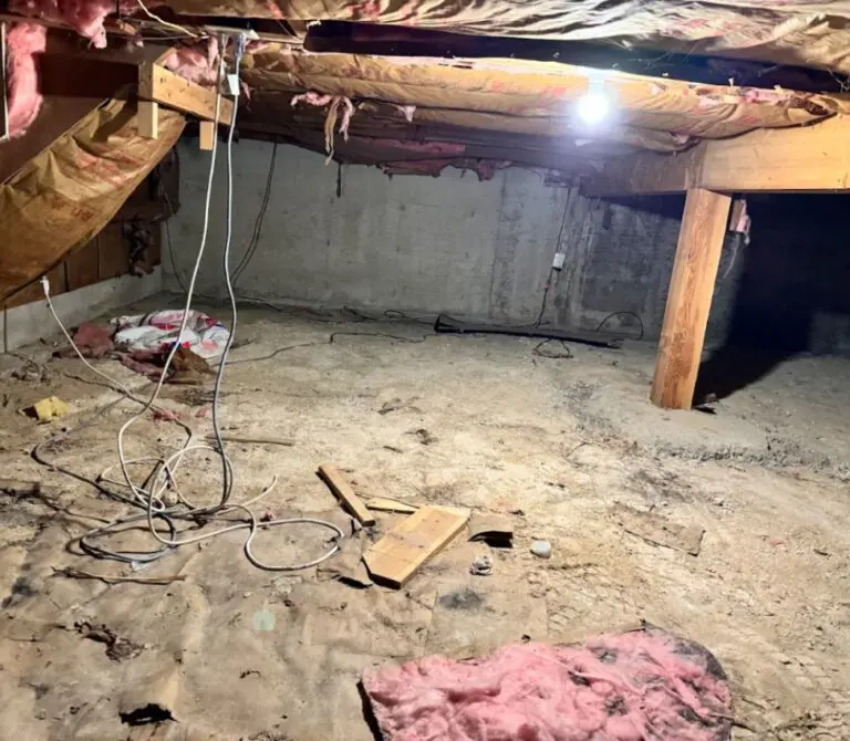 Damaged basement of a home that suffered flooding