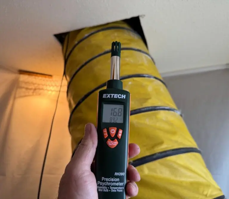 Checking for areas of water damage using a Precision Psychrometer